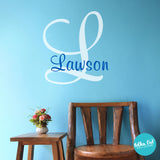 Large letter with name wall decal.