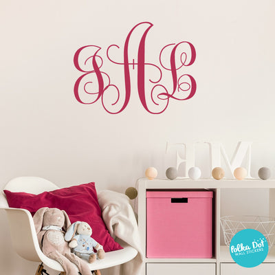 Curly Cursive Monogram Wall Decal