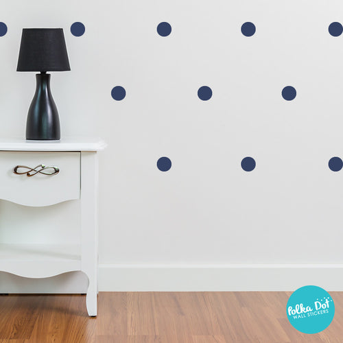 Dark Blue Polka Dot Wall Decals