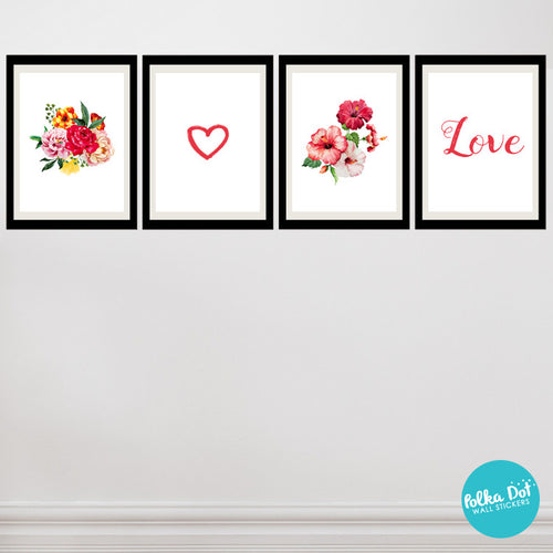 For the Love of Watercolor Flowers Wall Decals