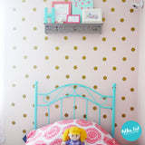 2 inch Gold Polka Dot Wall Decals by Polka Dot Wall Stickers