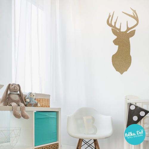 Metallic Gold Deer Head Wall Decals by Polka Dot Wall Stickers
