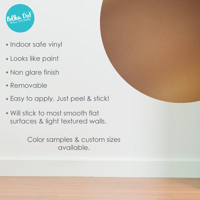 Metallic Copper Polka Dot Wall Decals