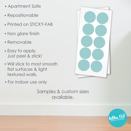 Light Aqua Polka Dot Wall Decals