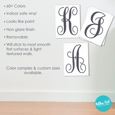 Curly Cursive Monogram Wall Decal