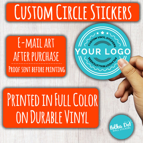 Custom Circle Vinyl Stickers - Gloss or Matte Finish
