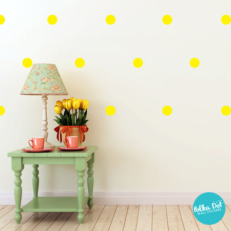 Bright Yellow Polka Dot Wall Decals by Polka Dot Wall Stickers