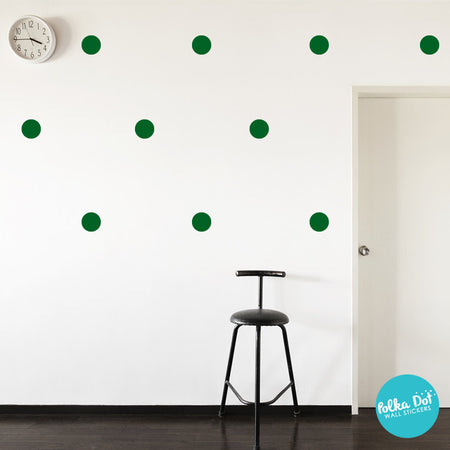 Dark Green Polka Dot Wall Decals
