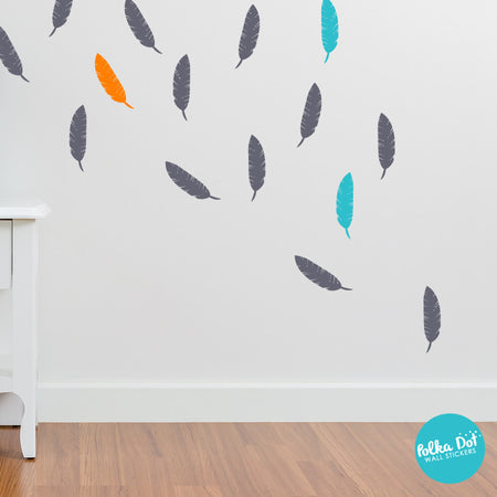 Single Color Feather Wall Decals