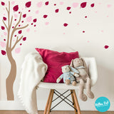 Long Tree Wall Decal with Leaves