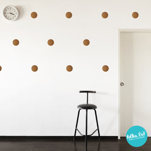 Metallic Copper Polka Dot Wall Decals