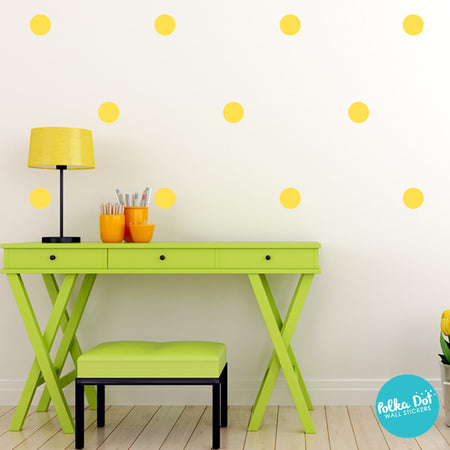 Yellow Polka Dot Wall Decals