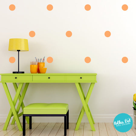 Pastel Orange Polka Dot Wall Decals