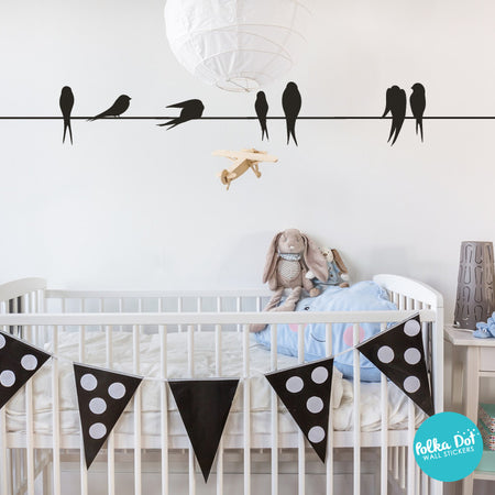 Birds on a Wire Wall Decals