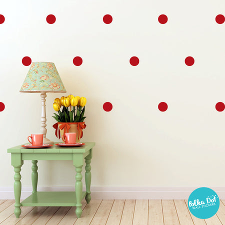 Dark Red Polka Dot Wall Decals