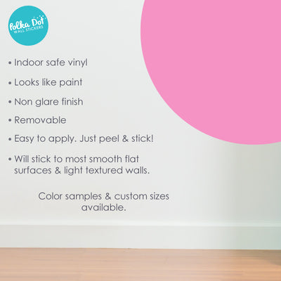Bubble Gum Pink Polka Dot Wall Decals